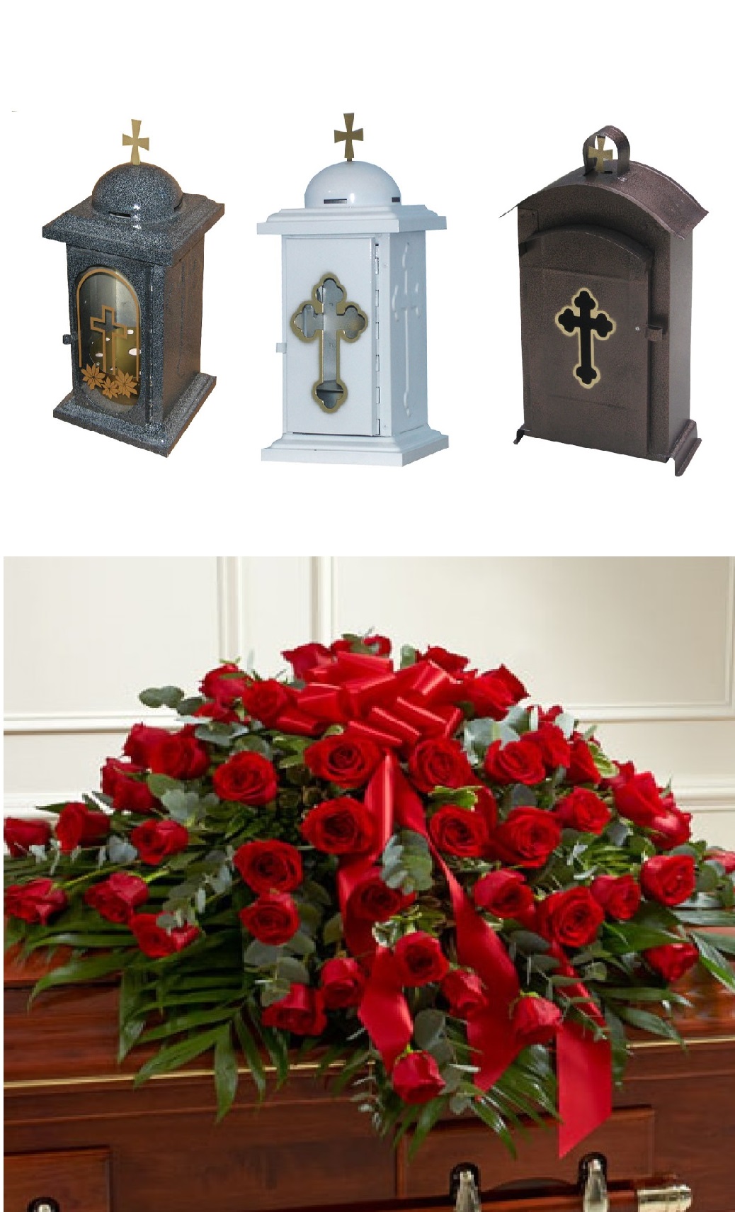 kucice za svece i cvetni aranzman za sahrane